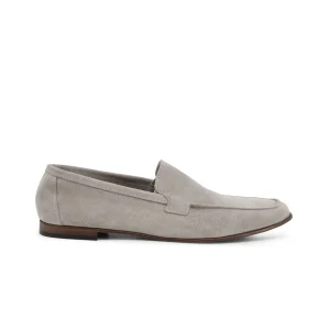 Loafers uomo mocassini in camoscio grigio - Ermes