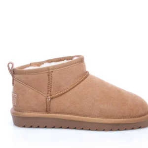 Stivale basso in pelle scamosciata tan
