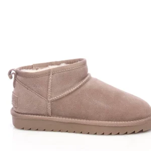 Stivale basso in pelle scamosciata taupe