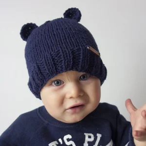 Cappellino cotone bambini con orecchie orso