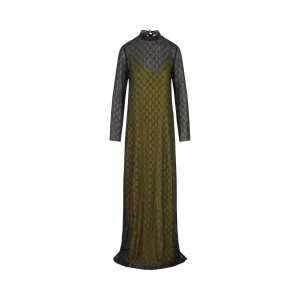 GUCCI Abito Ricamato In Georgette Di Seta
