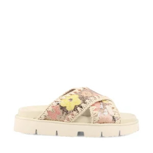 MOU Criss-Cross Bio Sandal Iridiscent Sequins