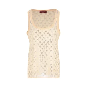 GUCCI Top In Seta Con Cristalli