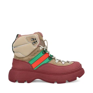 GUCCI Stivaletto Stringato in Pelle Scamosciata