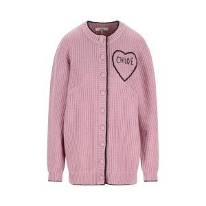 CHLOE' Cardigan In Maglia Di Lana E Cashmere