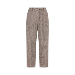 BRUNELLO CUCINELLI Pantalone Straight Crop In Lana E Seta