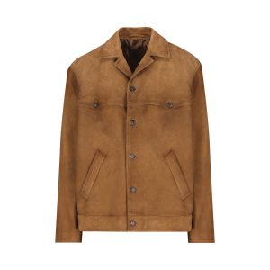 PRADA Giacca In Pelle Scamosciata
