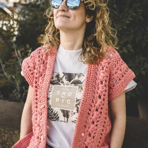 Francine basic senza cintura: Gilet, poncho, stola maglia in cotone